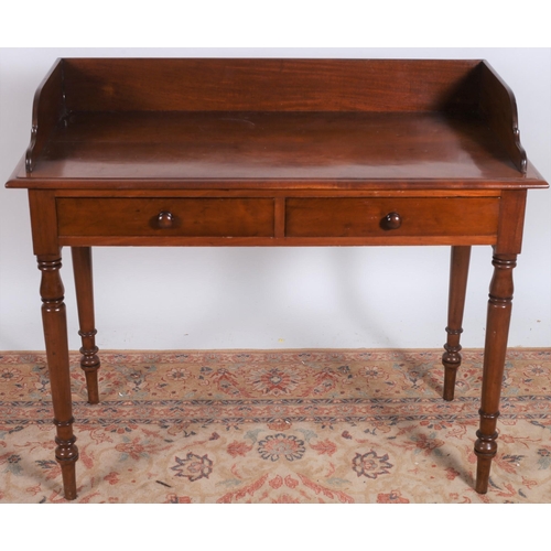 238 - A 19TH CENTURY MAHOGANY SIDE TABLE of rectangular outline the shaped top with moulded three quarter ... 