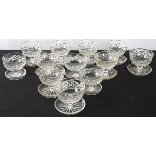 276 - TWELVE CUT GLASS SUNDAE DISHES