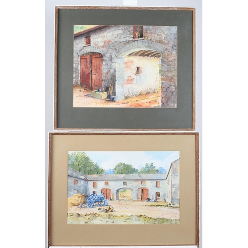 306 - RICHIE, FARMYARD SCENES Watercolours (2)
34cm (h) x 43cm (w)
30cm (h) x 46cm (w)