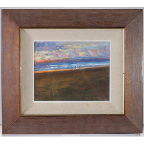 325 - JAMES O'HALLORAN 
Sunset on the Shore Glenbeigh Co. Kerry 
Oil on board 
Signed lower right
20cm (h)... 