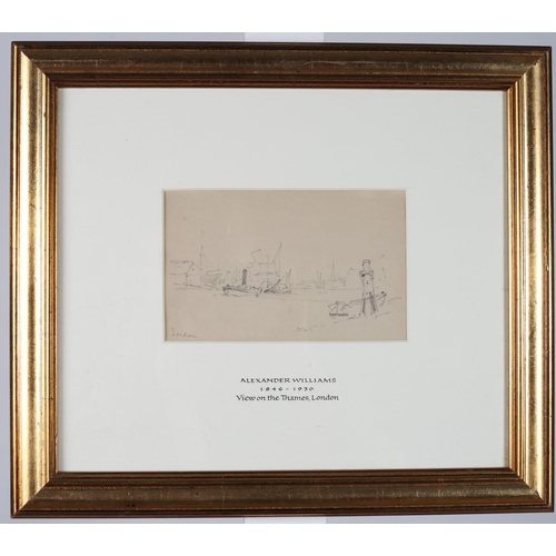 326 - ALEXANDER WILLIAMS (1846-1930)
View on the Thames London
A pencil drawing
Inscribed lower left 'Lond... 