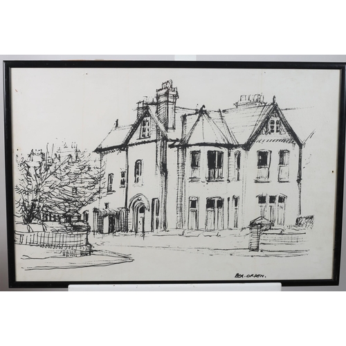 591 - BEA ORPEN 
Study of a House
Ink drawing
Signed lower right
59cm (h) x 89cm (w)