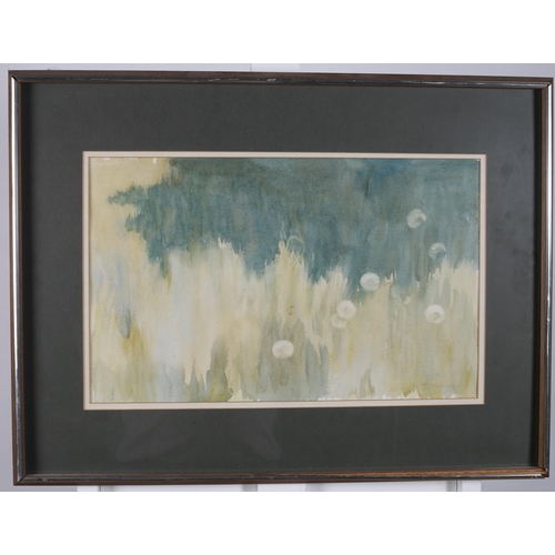 592 - PHOEBE DONOVAN 
Dandelion Clocks
Watercolour
Signed lower right
27cm (h) x 46cm 
SIMON LEGG
Dublin S... 