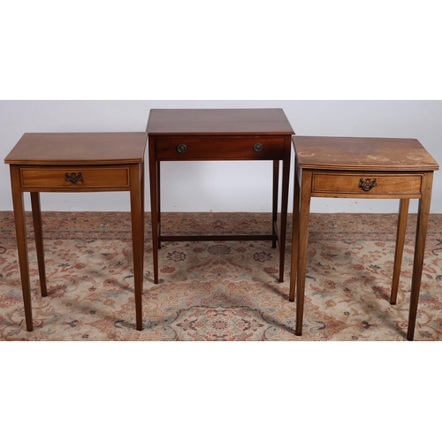 767 - A MISCELLANEOUS COLLECTION to include three mahogany side tables each of rectangular outline with fr... 