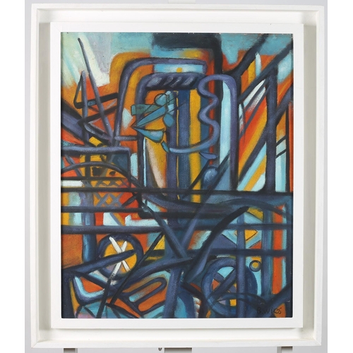 802 - B. WICKS
Abstract Composition 
Oil on canvas
Signed lower right
60cm (h) x 49cm (w)