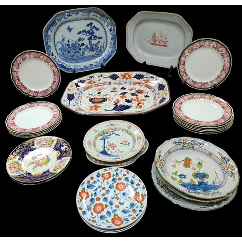 811 - A COLLECTION OF CHINA to include Chinese blue and white dish of octagonal outline the blue and white... 