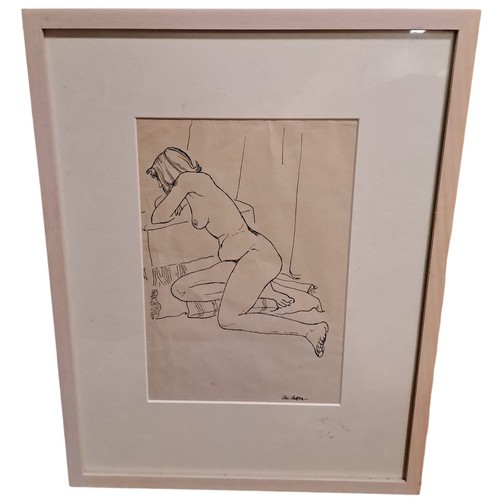 757 - ERIC PATTON 
Nude Female Resting
An ink drawing
Signed lower right
23cm (h) x 16cm (w)