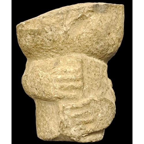 574A - A stone sculpture clasping hands
13cm (h) x 14cm (w) x 20cm (d)