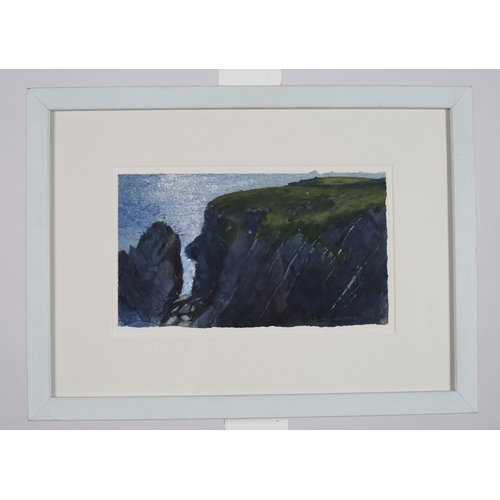 157 - CHRIS EIGBY
Cliff Face 
Watercolour
Signed lower right, dated '05
15cm (h) x 25cm (w)