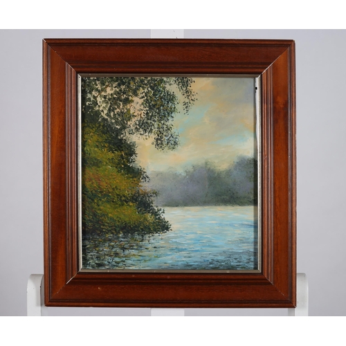 159 - L. GUINNESS
Lake Scene 
Oil on board
Signed lower right
34cm (h) x 30cm (w)