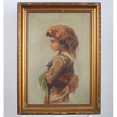 525 - EARLY 20TH CENTURY 
Study of a Young Girl 
Oil on canvas
Monogrammed lower right J.H. 
64cm (h) x 43... 