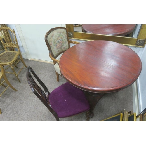 823 - A VICTORIAN MAHOGANY POD TABLE a beech frame and upholstered elbow chair together with a vintage car... 