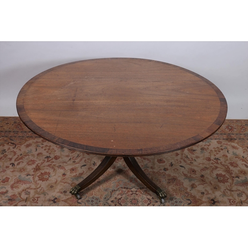 249 - A GEORGIAN DESIGN MAHOGANY SEVEN PIECE DINING ROOM SUITE comprising a circular crossbanded table wit... 