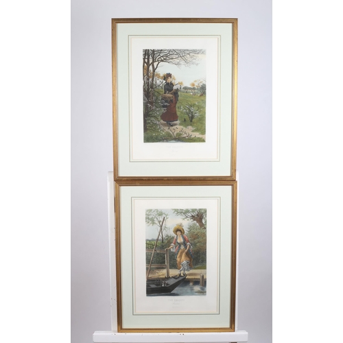 162 - after L. MAUDUISON
A set of four coloured prints depicting the seasons
Each 45cm (h) x 31cm (w)