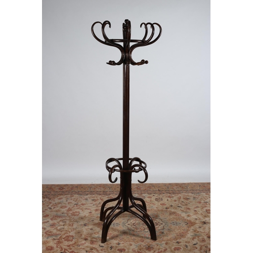 217 - A GOOD VINTAGE BENTWOOD REVOLVING HAT COAT AND STICK STAND of typical form 
196cm (h) x 60cm (w)