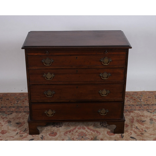 225 - A GEORGIAN DESIGN MAHOGANY CHEST of rectangular outline the shaped top above four long graduated dra... 