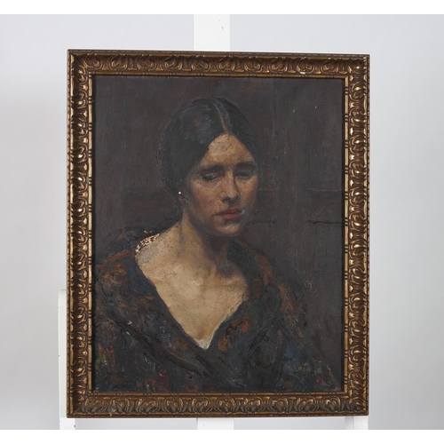 344 - ROCH
Head and Shoulder Portrait
Oil on canvas
Signed lower right 
Bears label verso 'Roch 1933'
50cm... 