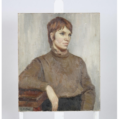 349 - G. POTTER 
Half Length Portrait of a Female shown seated
Oil on canvas
Signed lower left
61cm (h) x ... 