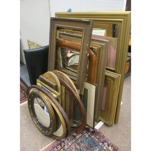 714 - A LARGE COLLECTION OF VARIOUS FRAMED MIRRORS etc. (18)