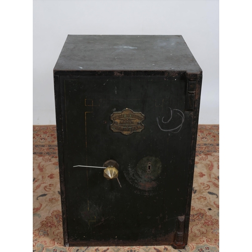 87 - A GEORGE TITTERTON OF BIRMINGHAM FLOOR SAFE with key 
77cm (h) x 51cm (w) x 54cm (d)