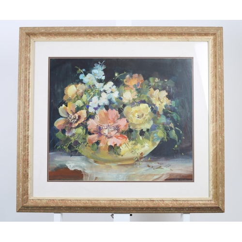 728 - PATRICIA MANN
Still Life, Flowers in a Bowl on a Ledge
Watercolour
Signed lower right
44cm (h) x 52c... 