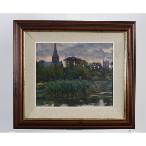 731 - NORMAN TEELING
Windmills Pond Skerries Co. Dublin 
Oil on board 
Signed lower left 
24cm (h) x 28cm ... 