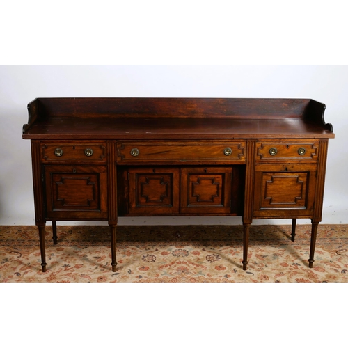 232 - A 19TH CENTURY 10 PIECE MAHOGANY DINING ROOM SUITE comprising eight chairs, including a pair of elbo... 