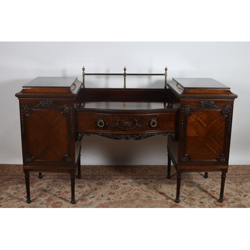 184 - A VERY FINE HEPPLEWHITE DESIGN MAHOGANY FIFTEEN PIECE DINING ROOM SUITE comprising twelve dining cha... 