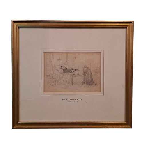 469 - SARAH PURSER (R.H.A. 1848-1943)
Praying Figure
Pencil drawing
Bears label verso Gorry Gallery Dublin... 