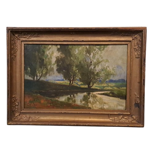 676 - WOODED LANDSCAPE 
Watercolour
Signed lower right
27cm (h) x 35cm (w) together with after J.H. CRAIG
... 