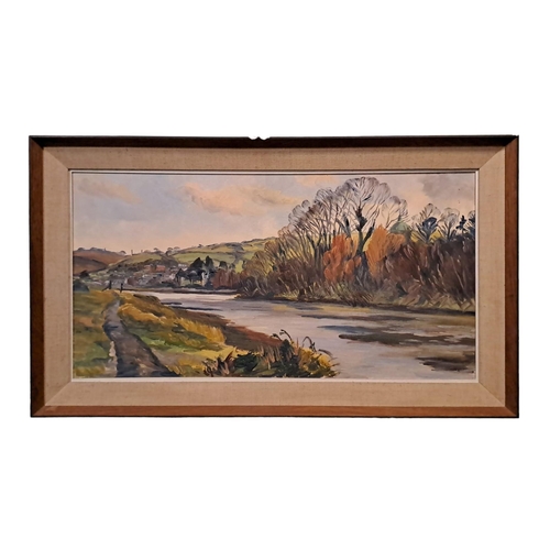 680 - STANLEY PETTIGREW
Riverscape 
Oil on board
Signed lower left
42cm (h) x 83cm (w)