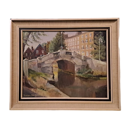 686 - BARBARA GRIFFITH
Huband Bridge Dublin 
Oil on canvas
Signed lower left
39cm (h) x 49cm (w)