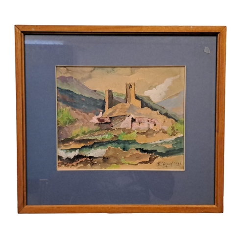 690 - WARREN WILLIAMS
Harbour Scene with Village and Figures
Watercolour
Signed lower right
ELEANOR O'DONN... 