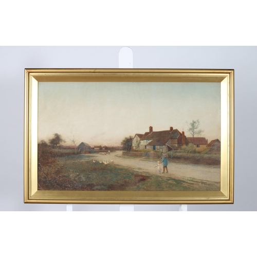 696 - LEOPOLD RIVERS (1852-1900)
Peaceful Evening
Watercolour
Signed lower right
Signed and inscribed labe... 