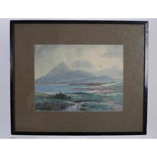 697 - DOUGLAS ALEXANDER 
Croagh Patrick from Clew Bay Mayo 
Watercolour
Signed lower left
23cm (h) x 30cm ... 