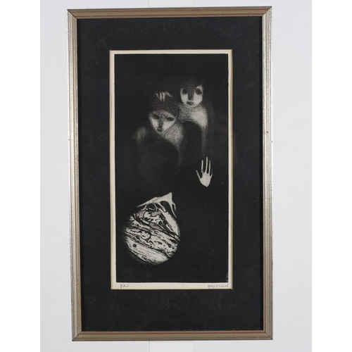 718 - GAY O'NEILL 
Black and White Lithograph
Limited edition 
Signed in the margin 7/20
30cm (h) x 15cm (... 