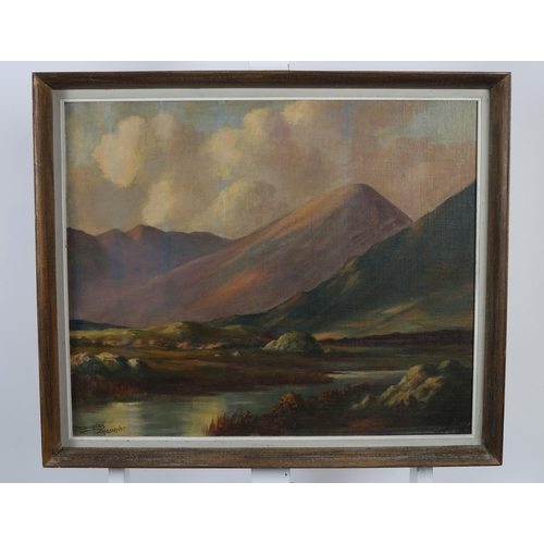 720 - DOUGLAS ALEXANDER
Mountain Lake Scene
Oil on canvas board 
Signed lower left
50cm (h) x 60cm (w)