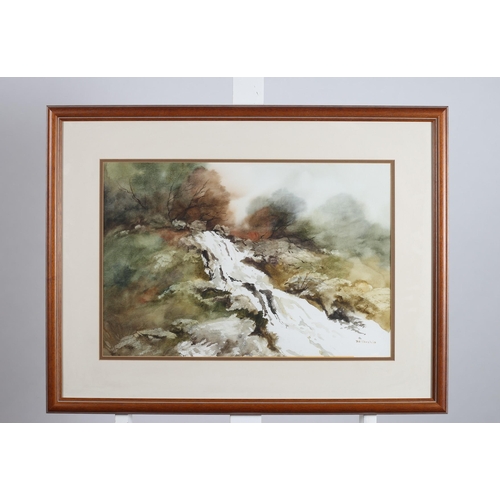 726 - PHYLLIS DEL VECCHIO
Mountain Landscape with a River 
Watercolour 
Signed lower right 
38cm (h) x 55c... 