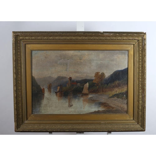 124 - 19TH CENTURY 
Riverscape with Sailing Boats
Oil on canvas
Indistinctly signed lower left
50cm (h) x ... 