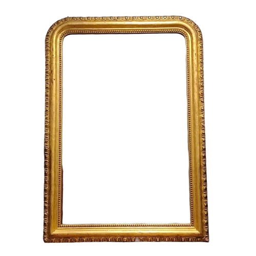 136 - A CONTINENTAL GILTWOOD AND GESSO MIRROR the rectangular plate within a beadwork, egg and dart moulde... 