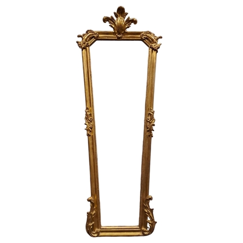 261 - A CONTINENTAL GILT FRAME MIRROR the rectangular shaped bevelled glass plate within a beadwork and fo... 