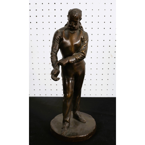 509 - after BENOIT ROUGELET 
A cast bronze figure modelled as a gentleman shown standing on a circular bas... 