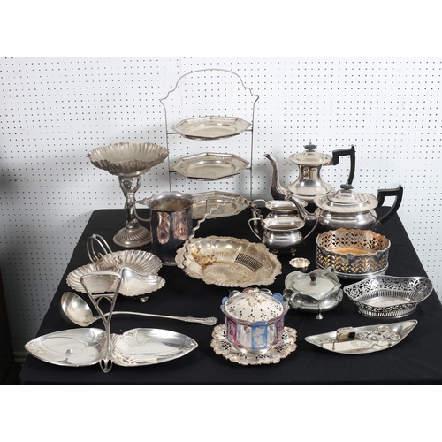 536 - A COLLECTION OF PLATED WARE to include entrée dishes, coffee pots, dish rings, sugar bowls, cream ju... 