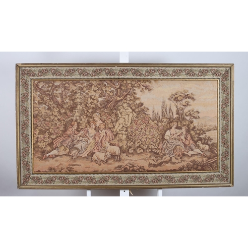 597 - A TAPESTRY WOVEN PICTURE
A Rural Family Scene in a Landscape
In gilt frame
82cm (h) x 143cm (w)