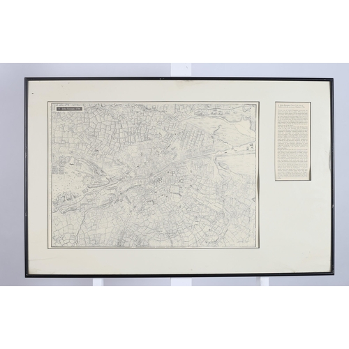 598 - A FRAMED MAP 
The Civic Survey Dublin and Environs (3)
54cm (h) x 86cm (w)