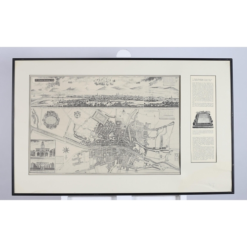 598 - A FRAMED MAP 
The Civic Survey Dublin and Environs (3)
54cm (h) x 86cm (w)