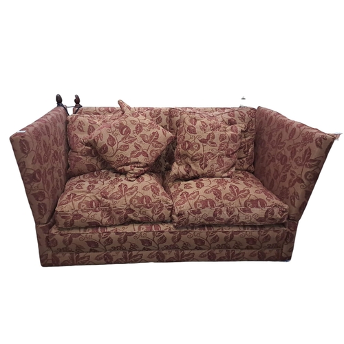 614 - A KNOLL TWO SEATER SETTEE of rectangular outline with drop ends on loose cushions 
90cm (h) x 119cm ... 