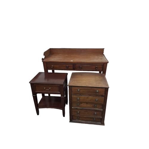 629 - A MISCELLANEOUS COLLECTION to include a 19th century mahogany side table with two frieze drawers, a ... 