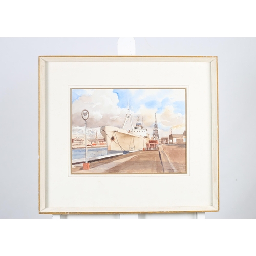 148 - TOM NISBET (R.H.A.)
Sunday Quiet River Liffey Sir John Rogerson's Quay
Watercolour
Signed lower righ... 