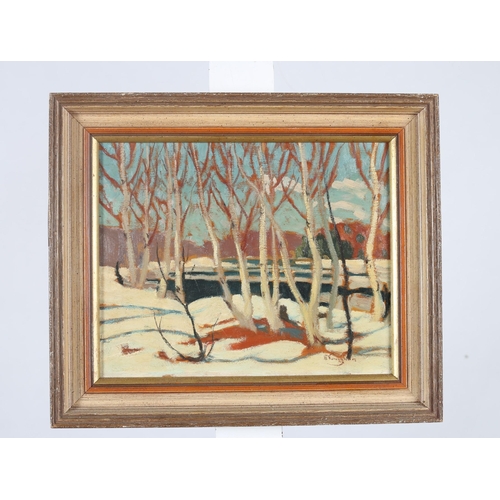 157 - H. VAUGHAN 
Winter Landscape 
Oil on panel 
Signed lower right
21cm (h) x 26cm (w)  
Study of an Old... 